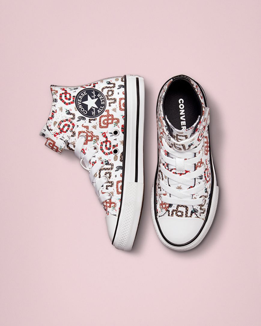 Zapatillas Altas Converse Chuck Taylor All Star Easy-On Snake Niño Blancas Gris Rojas | PE 2WL50E